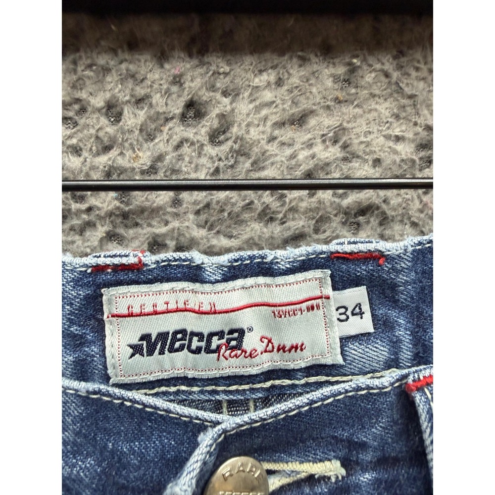 Vintage Y2k Mecca Relaxed Fit Straight Denim Jeans Blue Medium Wash Mens Size 34 - Picture 8 of 16
